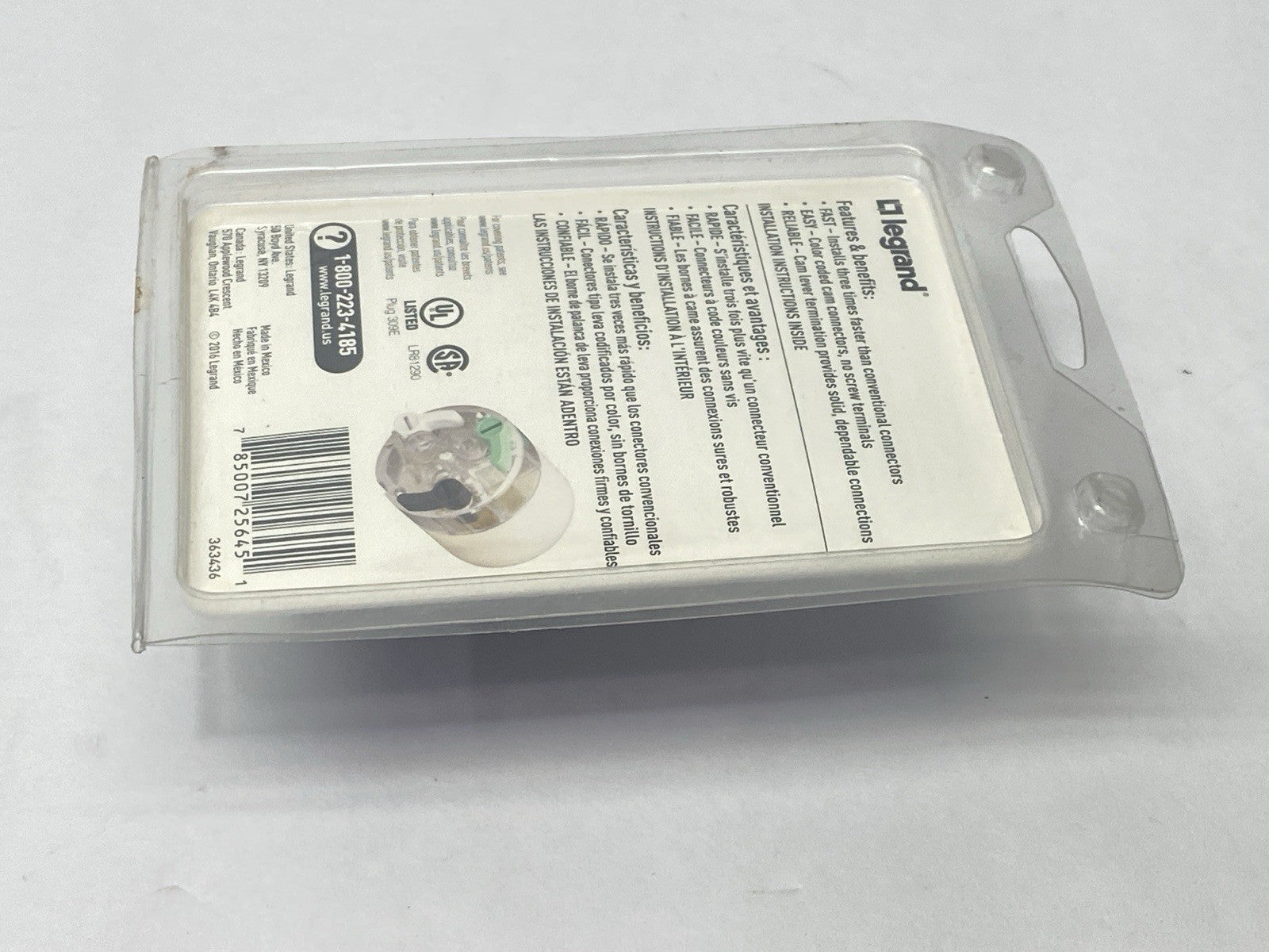 Legrand PS520CCLBCCV4 Female Connector Clamp Lock Straight Blade 20A 125V 3-Pole - Maverick Industrial Sales