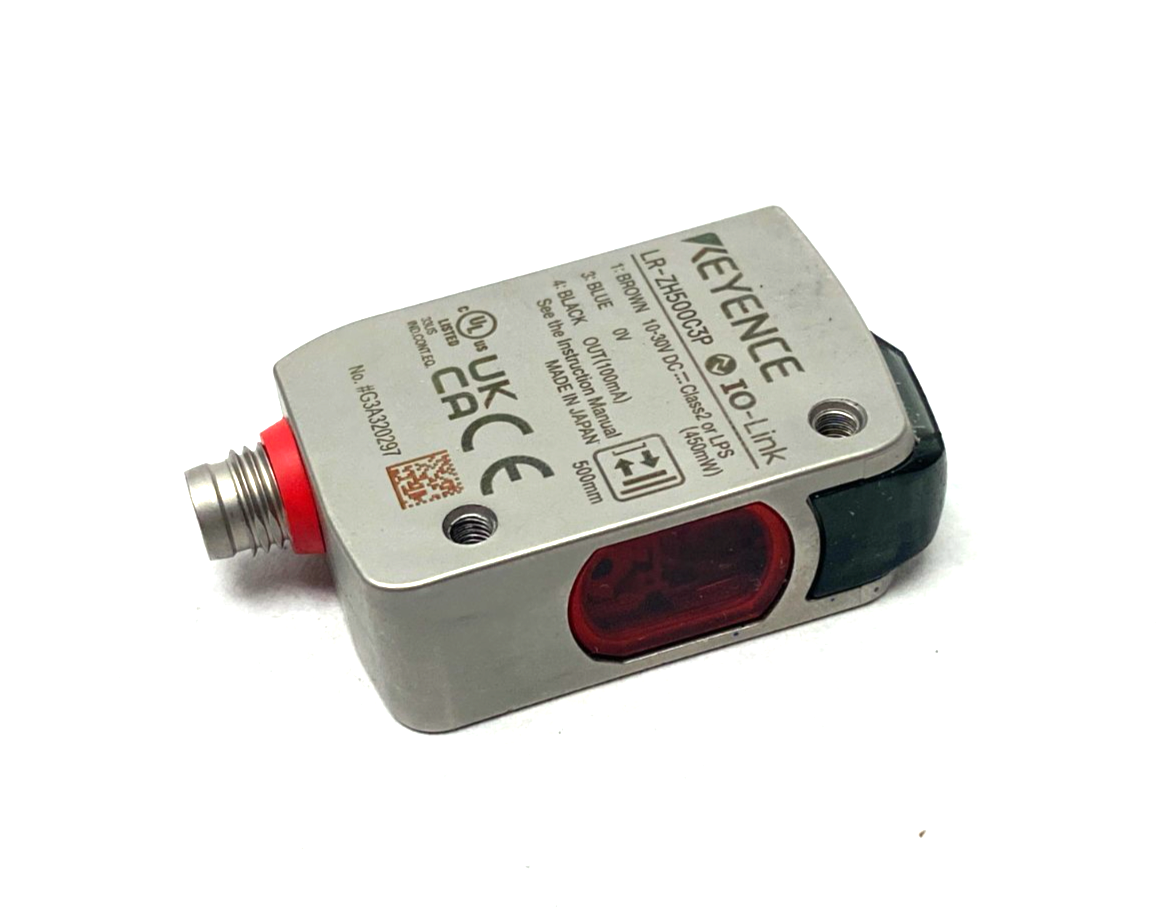 Keyence LR-ZH500C3P Self-Contained Cmos Laser Sensor M8 Connector Type 500mm - Maverick Industrial Sales