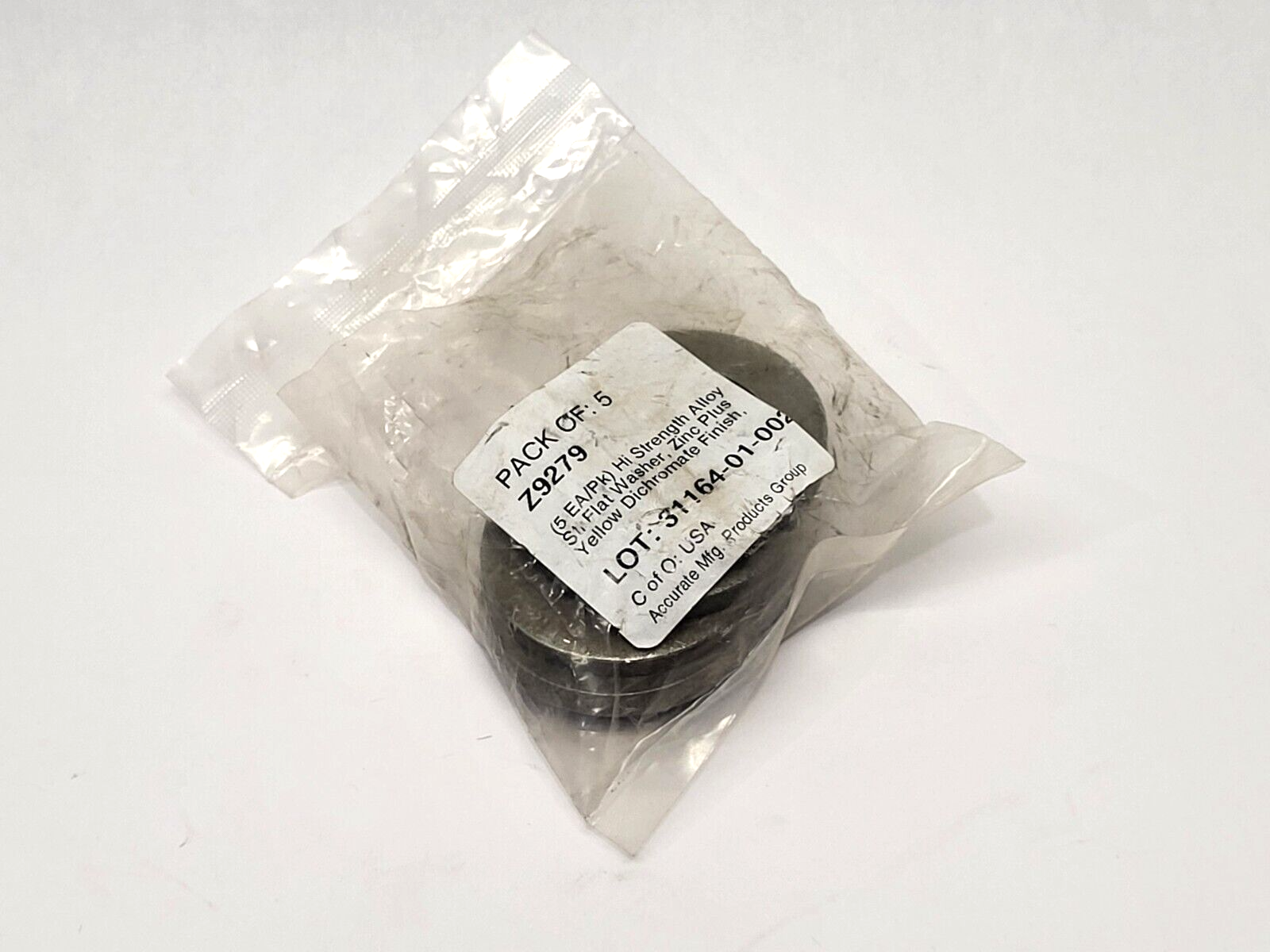 Accurate Manufacturing Z9279 High Strength Alloy Flat Washer LOT OF 5 - Maverick Industrial Sales