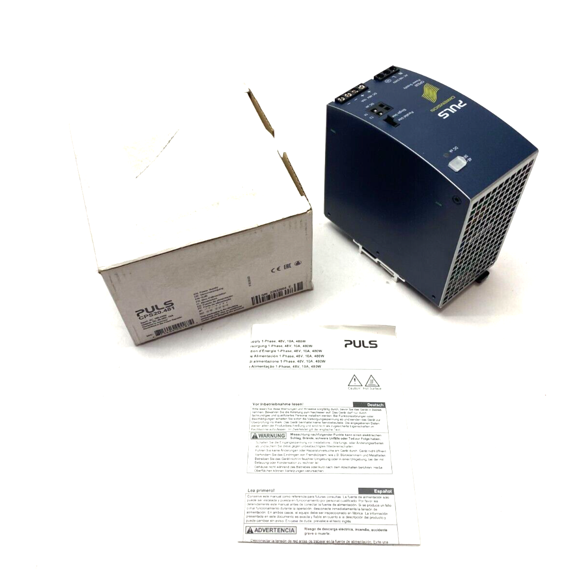 Puls CPS20.481 Power Supply, 1-Phase, 120-240VAC, 48VDC 10A 480W - Maverick Industrial Sales
