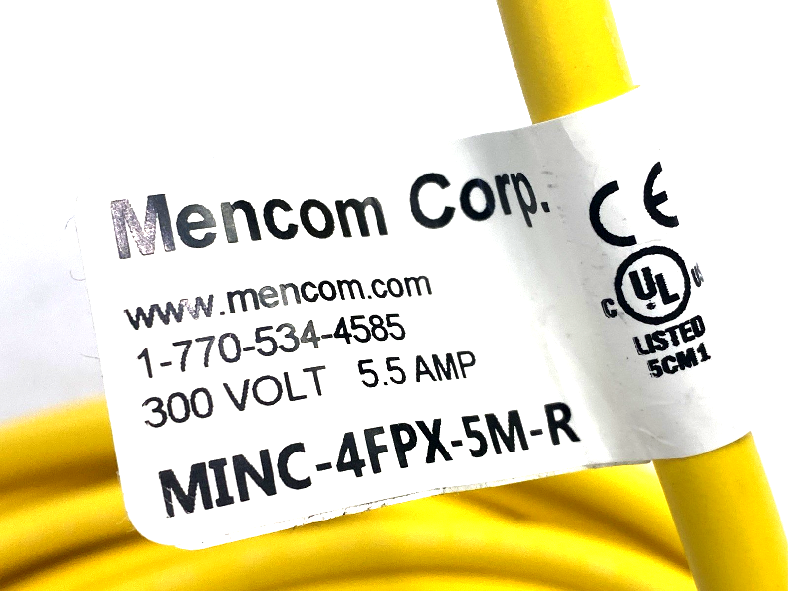 Mencom MINC-4FPX-5M-R MIN Size I Cordset 4-Pole Female Right Angle 5m - Maverick Industrial Sales
