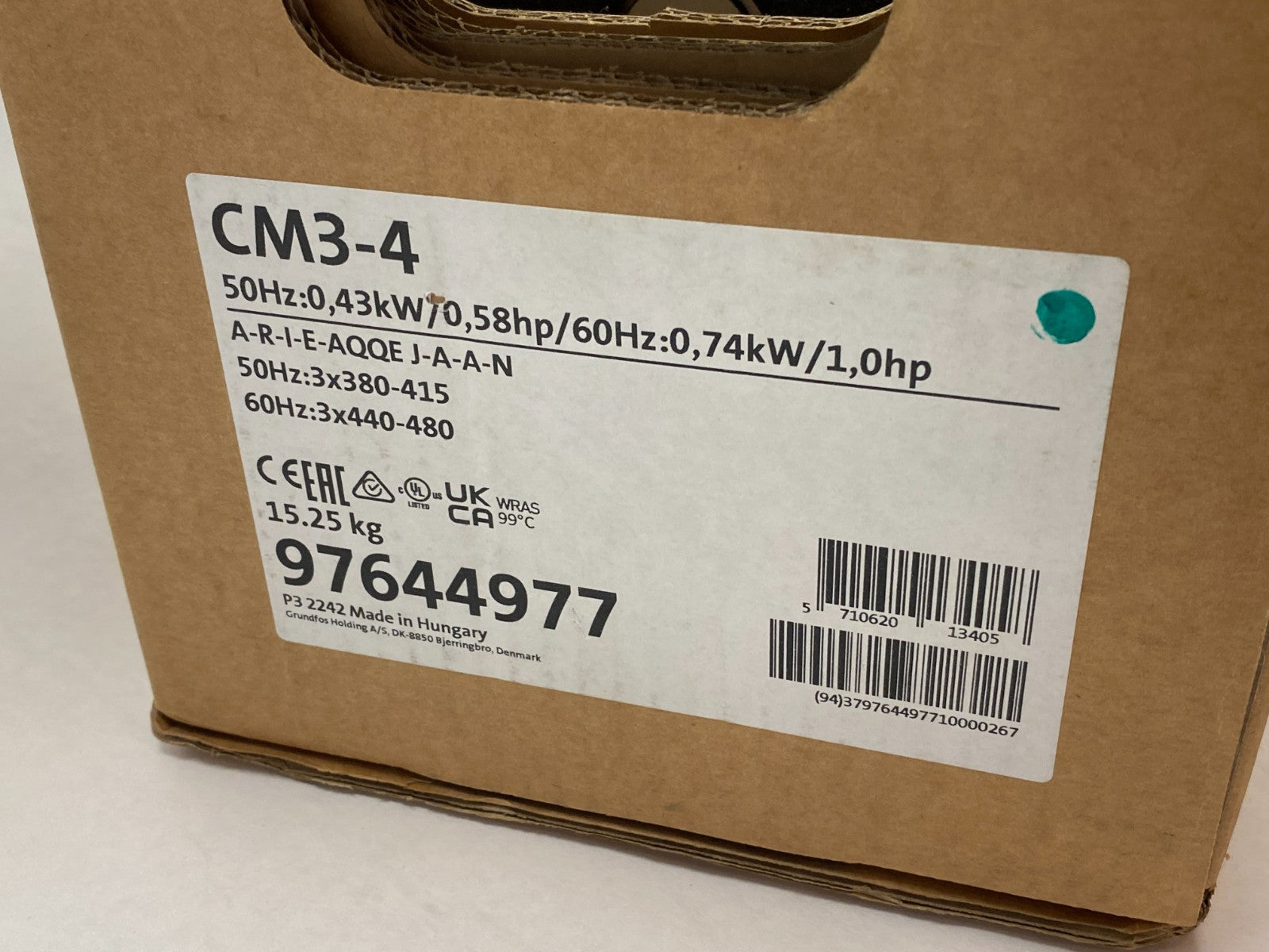 Grundfos CM3-4 A-R-I-E-AQQE J-A-A-N Horizontal Multistage End-Suck Pump 97644977 - Maverick Industrial Sales