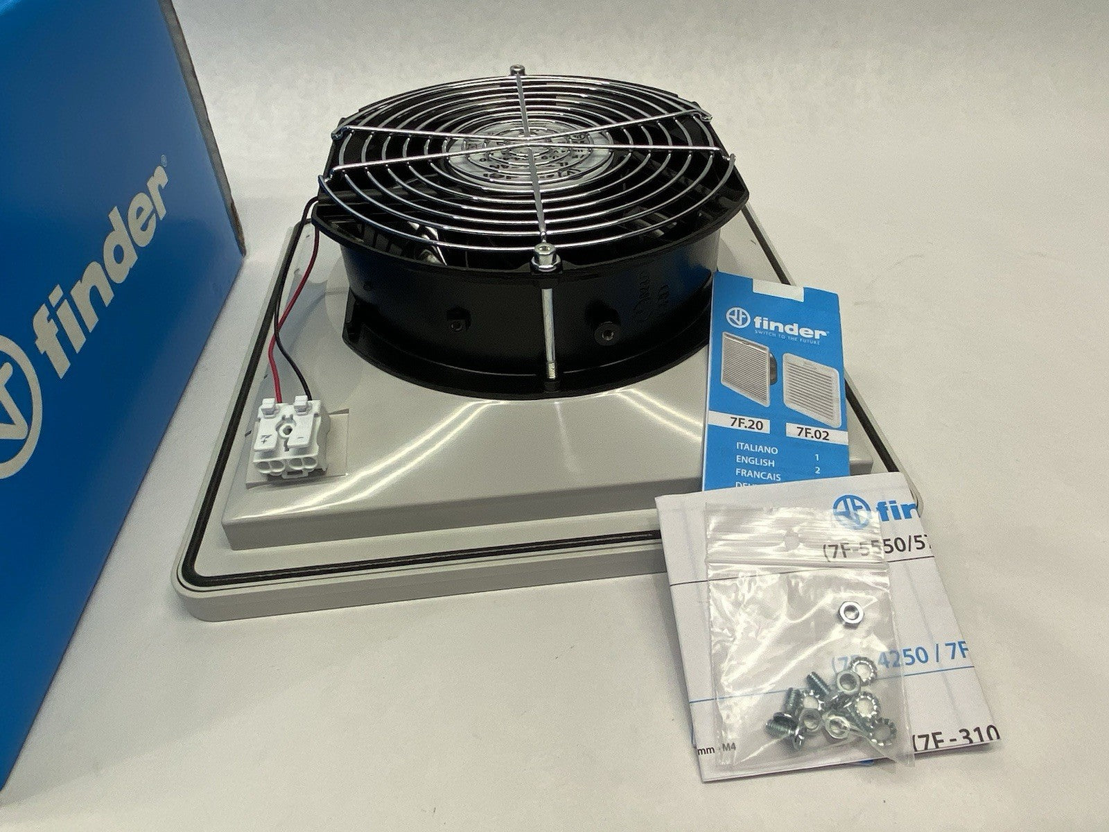 7F.20.9.024.4250 | Finder Standard Filter Fan Unit, 24VDC, 147 CFM free flow - New Other - Maverick Industrial Sales