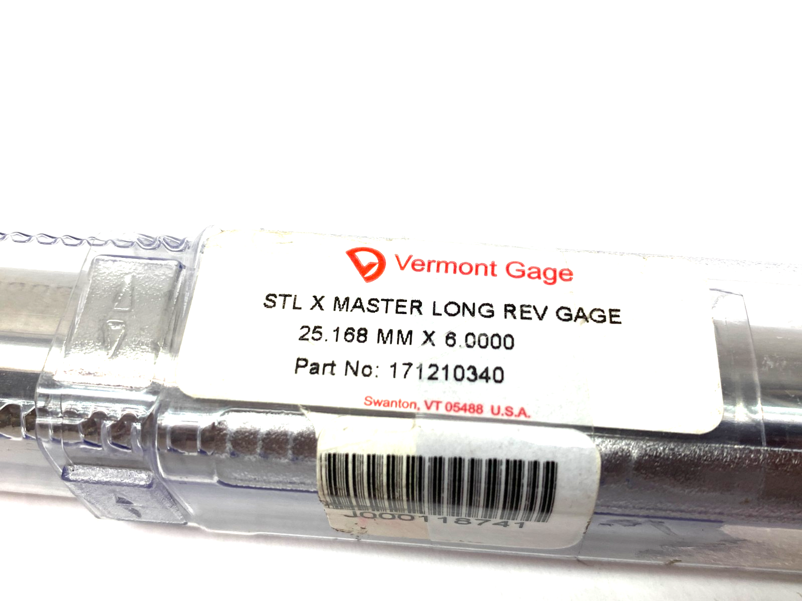 Vermont Gage 171210340 STL X Reversible Long Master Gage 25.168mm x 6.00 - Maverick Industrial Sales