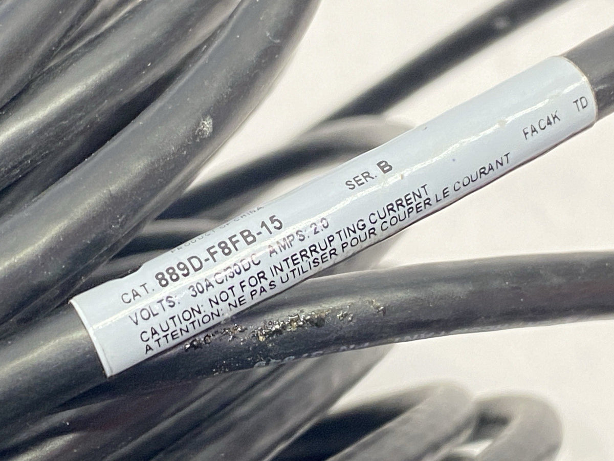 Allen Bradley 889D-F8FB-15 Ser B DC Micro Cable Female M12 8-Pin 15m - Maverick Industrial Sales