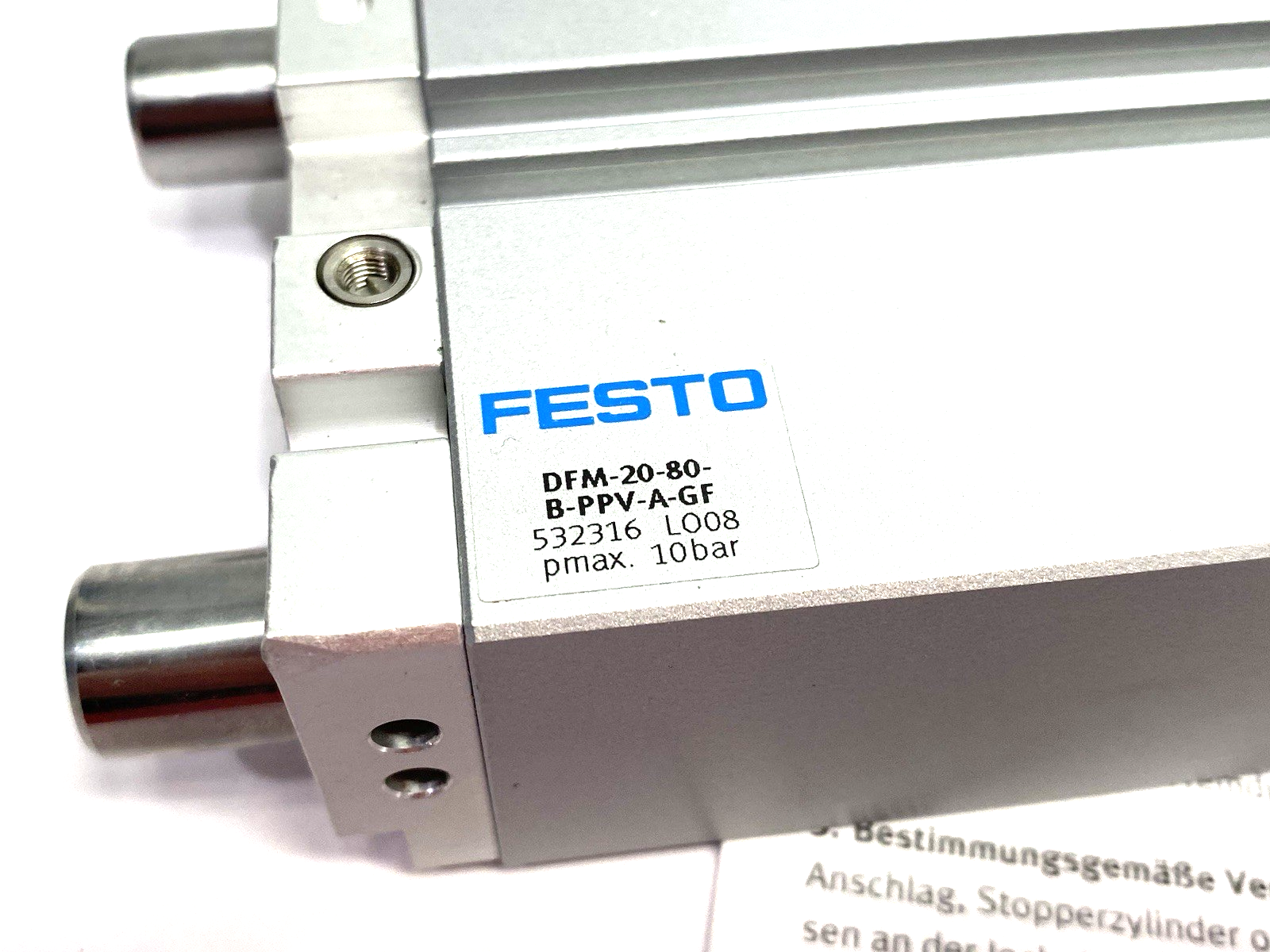 DFM-20-80-B-PPV-A-GF | Festo Guided Drive Cylinder 80mm Stroke 20mm Bore 8161416 - New – Open box - Maverick Industrial Sales