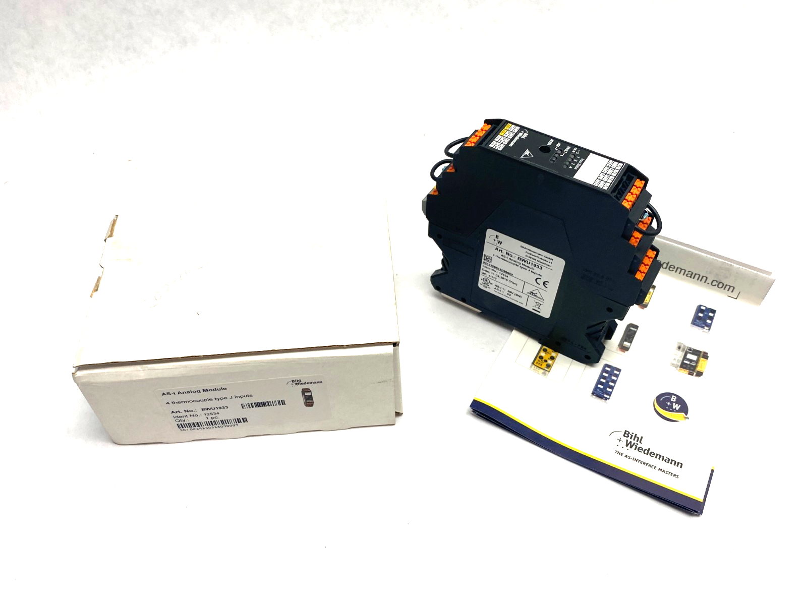 Bihl+Wiedemann BWU1933 AS-i Analog Module, 4-Thermocouple Type J Inputs 12534 - Maverick Industrial Sales