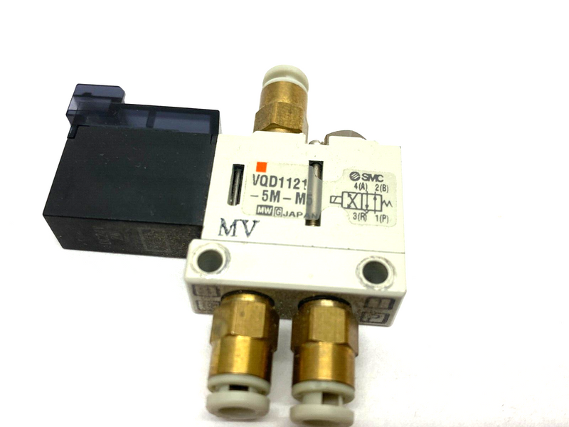 SMC VQD1121-5M-M5 Single Solenoid Valve, 0-0.7MPa, M5 Ports, 24VDC - Maverick Industrial Sales