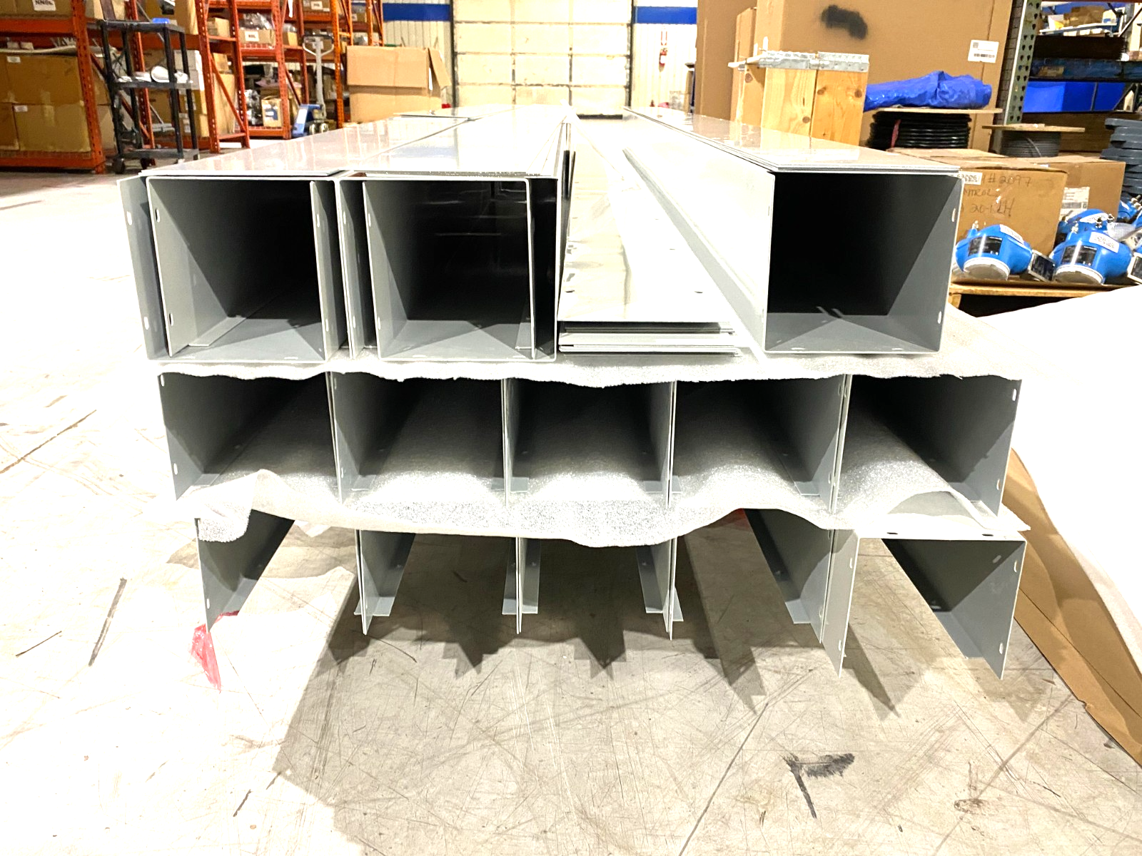 LOT OF 15 Hoffman 10' Wireway Section & Covers, 4x 6' Sect, 2x 4' Sect, WHITE - Maverick Industrial Sales