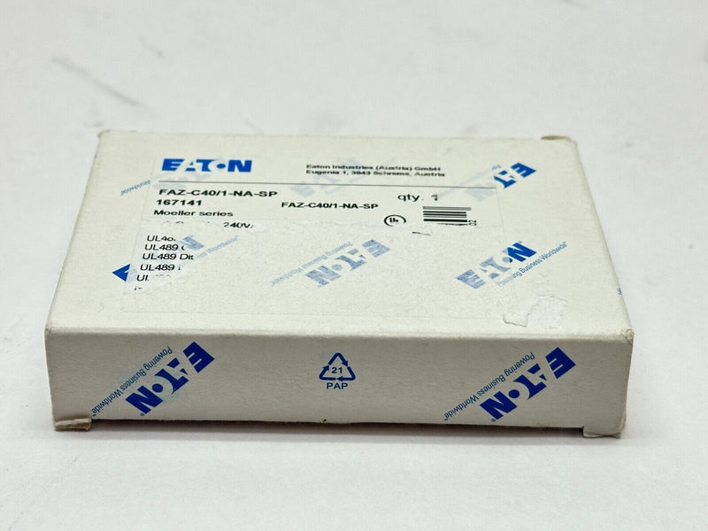 Eaton FAZ-C40/1-NA-SP Circuit Breaker 1-Pole 40A 240VAC 167141 - Maverick Industrial Sales