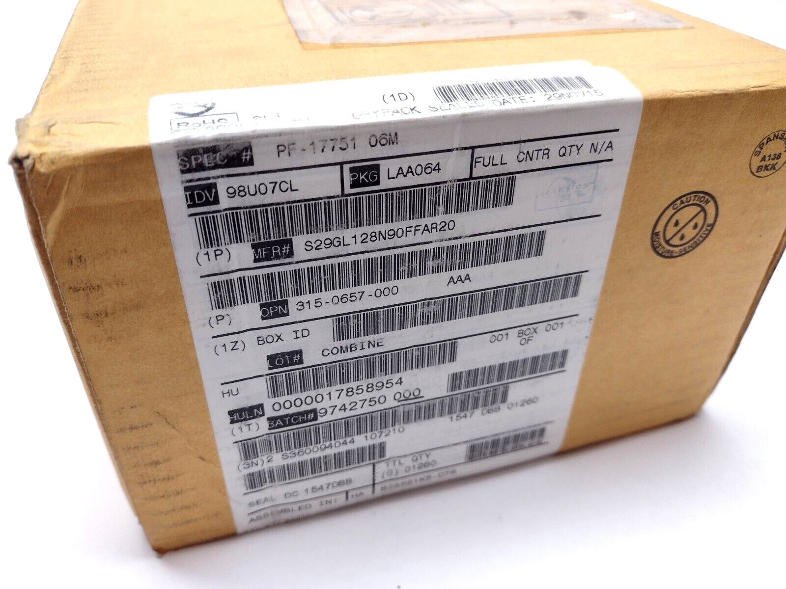 Infineon S29GL128N90FFAR22 128MBIT IC FLASH PARALLEL 64FBGA NOR Memory 1260 PCS - Maverick Industrial Sales