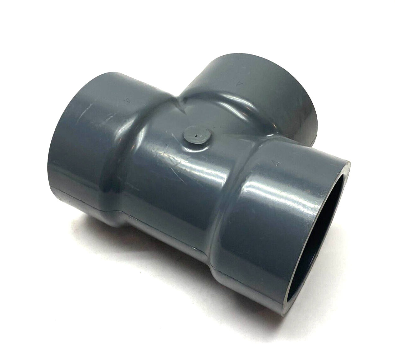 Lasco 801-040 Three-Way Tee Slip Socket Fitting 4" SCH80 PVC Gray - Maverick Industrial Sales