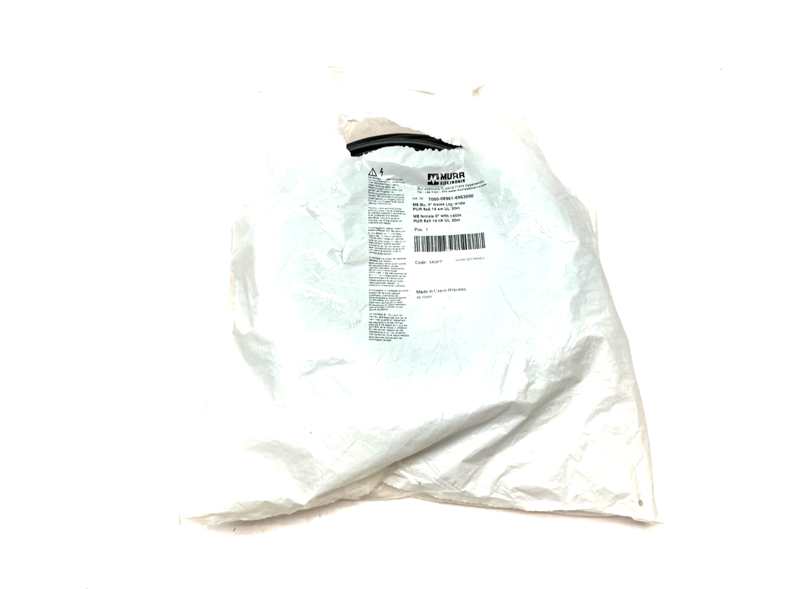 Murrelektronik 7000-08961-6963000 Single Ended Female 0° Cordset 30m M8 8-Pin - Maverick Industrial Sales