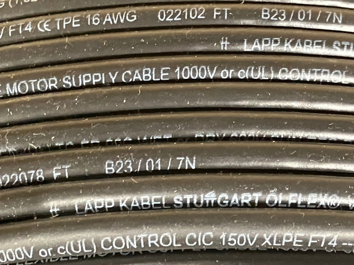 701700 | Lapp Multiconductor Cable, Shielded, 4 Conductor, 16 AWG, Black 1280' FT - New – Open box - Maverick Industrial Sales