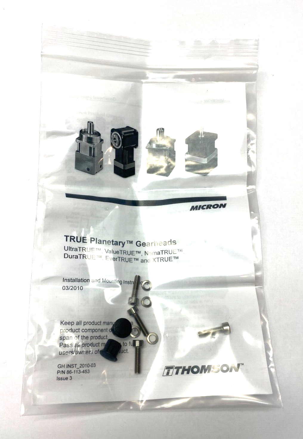 Thomson Linear NTR23-006-0-RM060-6 NemaTRUE 60 Gearhead 6:1 Ratio Size 23 Right - Maverick Industrial Sales