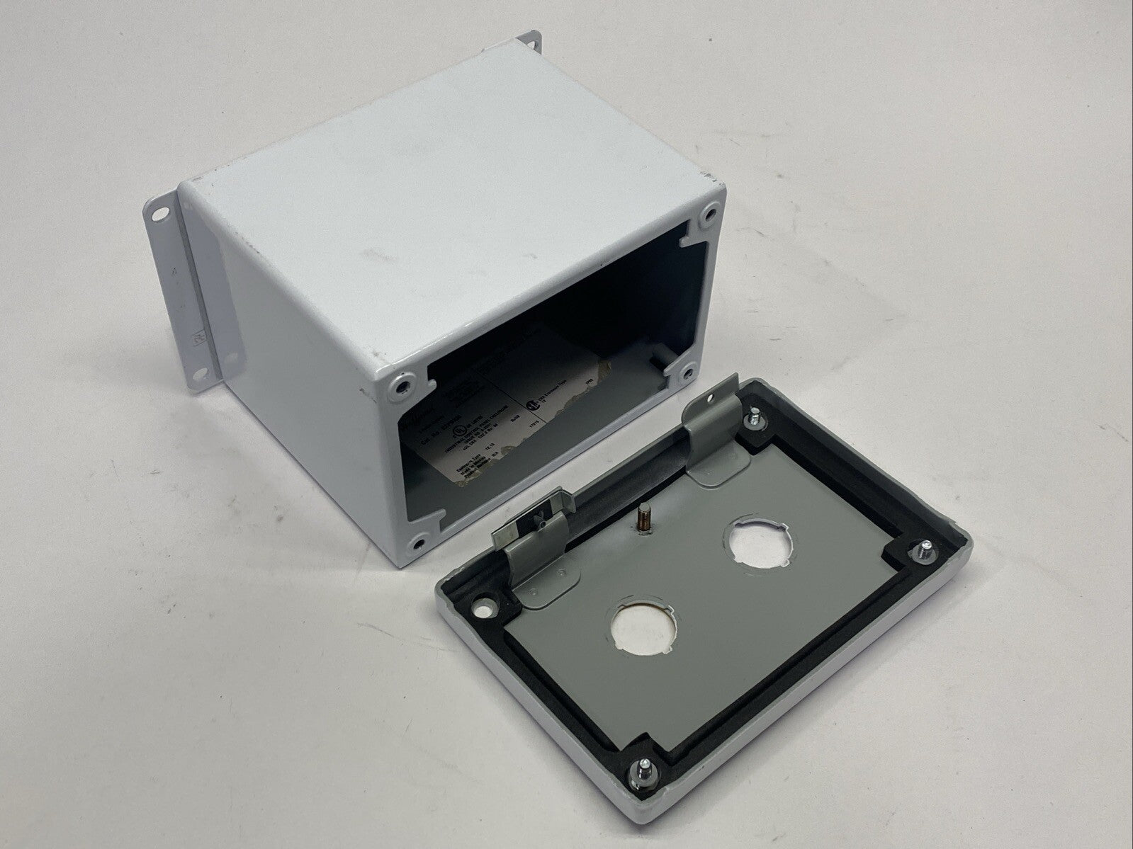 Hoffman E2PBXM Deep 2 Hole Pushbutton Enclosure White 6 x 4 x 4.75" - Maverick Industrial Sales