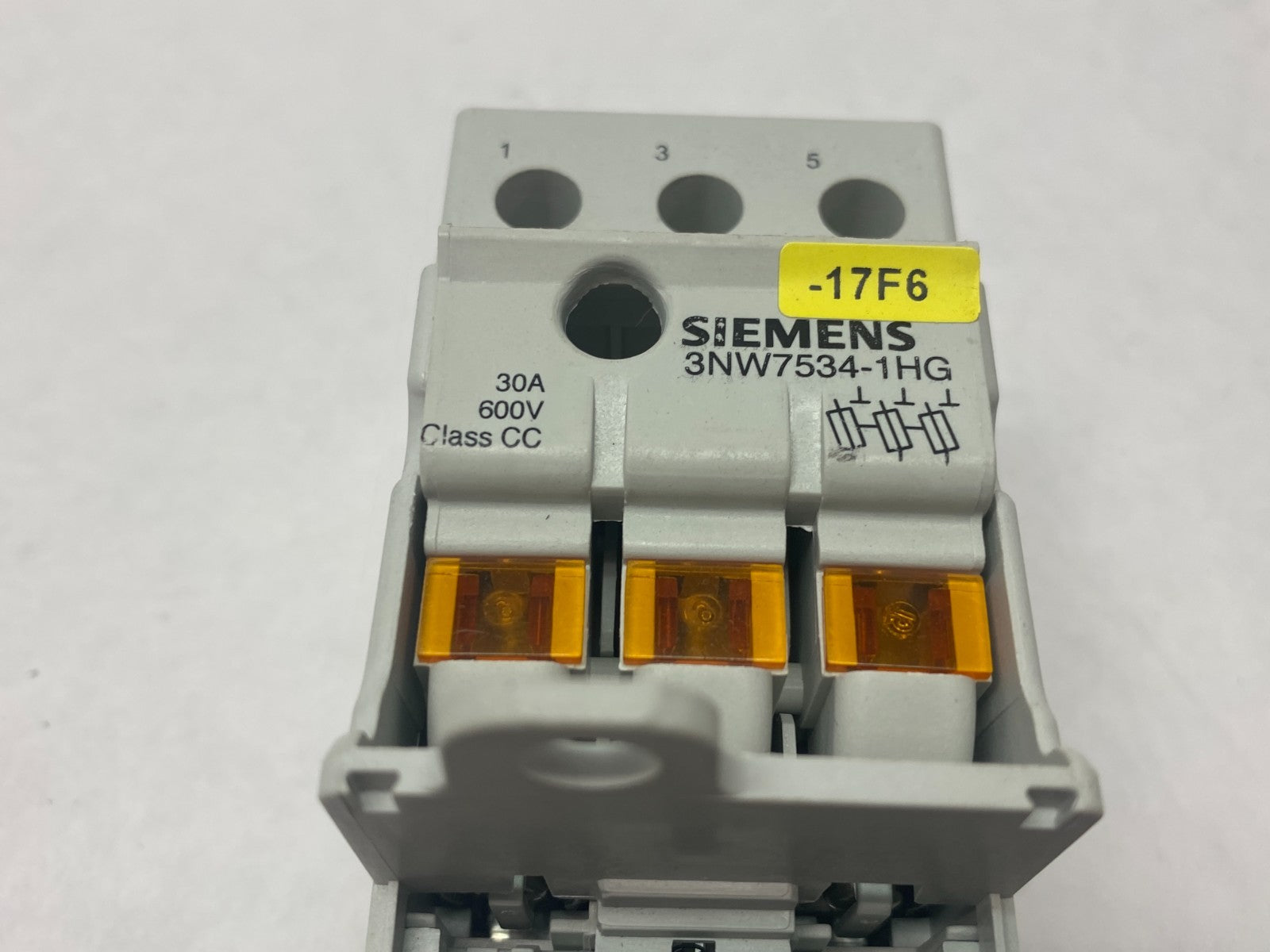 Siemens 3NW7534-1HG Fuse Holder Class CC 3-Pole MISSING TERMINAL COVER - Maverick Industrial Sales