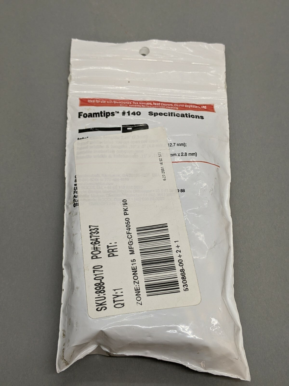 CF4050 | Chemtronics Foamtips #140 PKG OF 50 - New – Open box - Maverick Industrial Sales