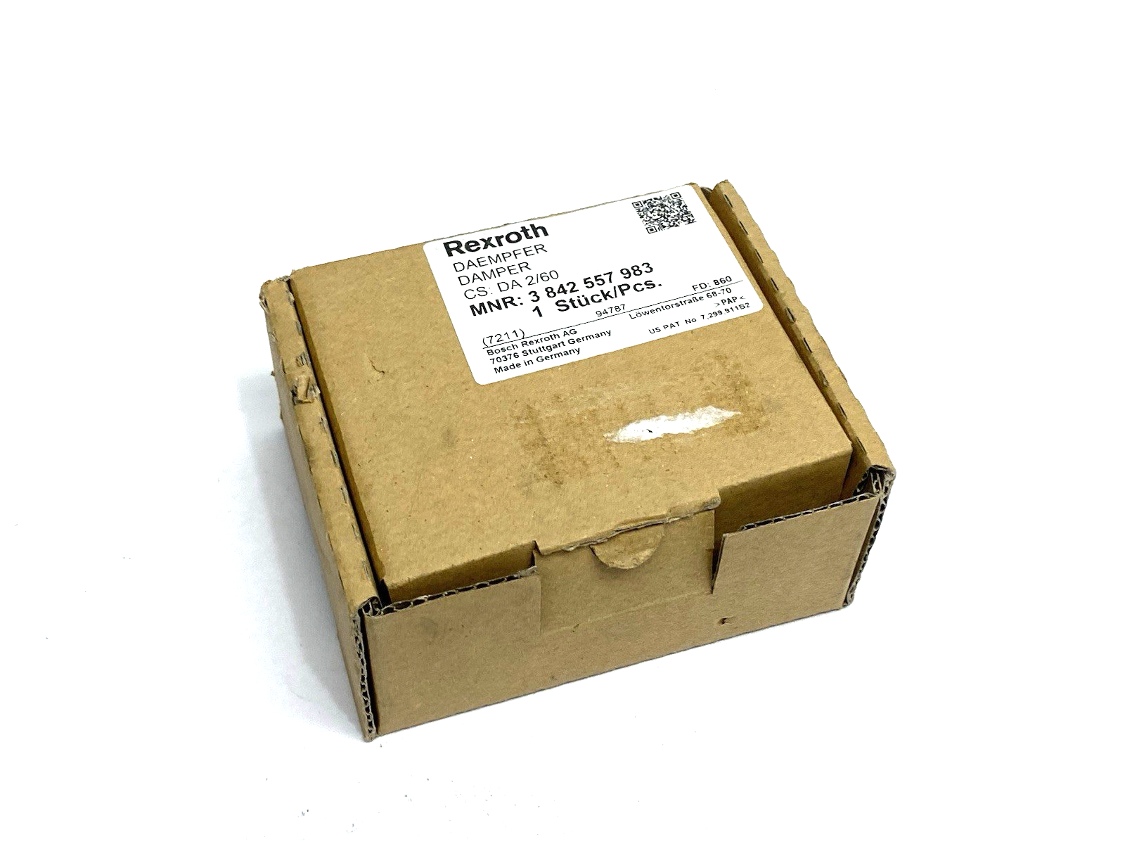 3842557983 | Bosch Rexroth Damper Unit, Pneumatic, CS: DA 2/60 - New - Maverick Industrial Sales