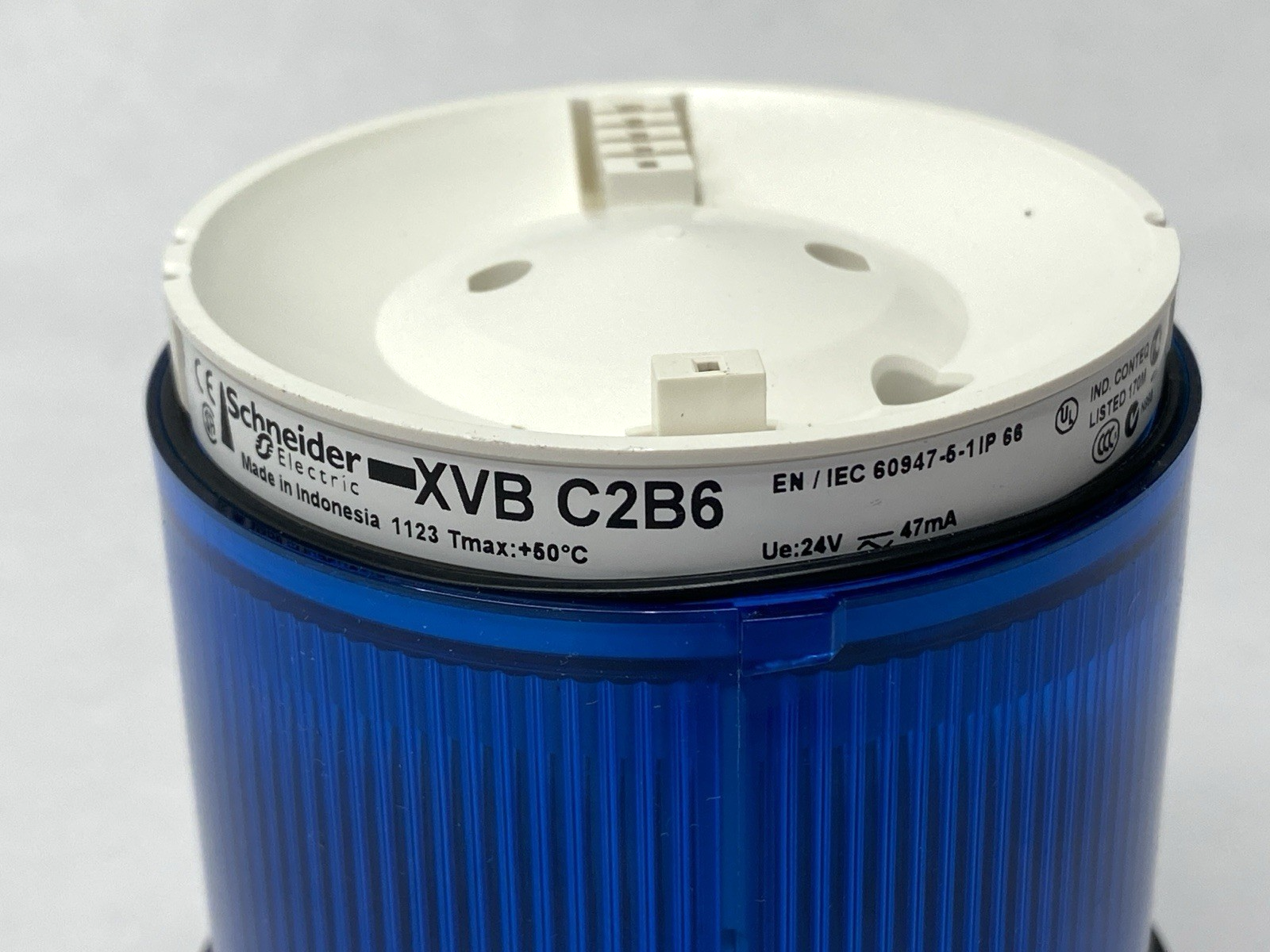 Schneider Electric XVBC2B6 Blue Steady Indicator Stack Light 70mm Dia. 24V AC/DC - Maverick Industrial Sales