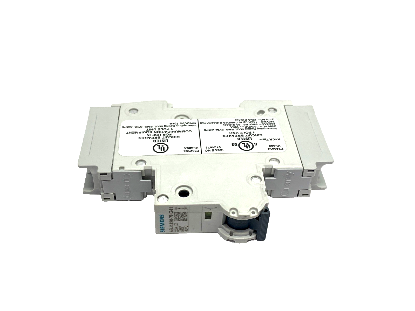 Siemens 5SJ4120-7HG41 Miniature Circuit Breaker 240V 14kA, 1-Pole, C-Trip, 20A - Maverick Industrial Sales