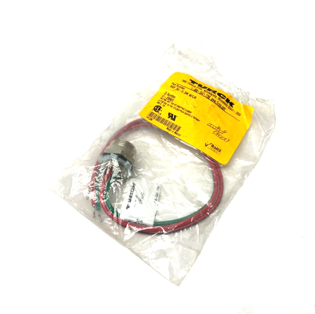Turck RSF 35-0.3M W/LN Minifast Pan-Mount Bulkhead Receptacle Connector U-29500 - Maverick Industrial Sales