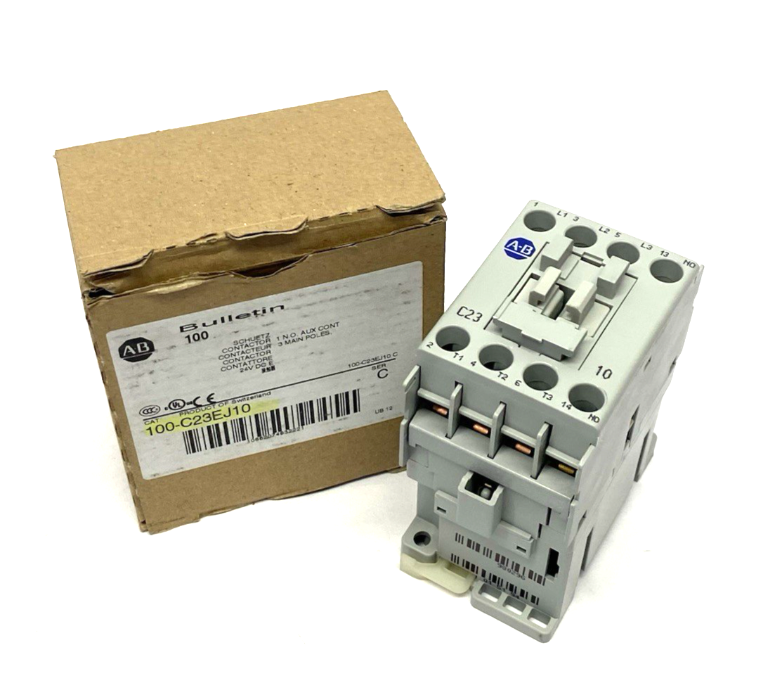 Allen Bradley 100-C23EJ10 Ser. C Industrial IEC 23 A Contactor, 24V DC Coil - Maverick Industrial Sales