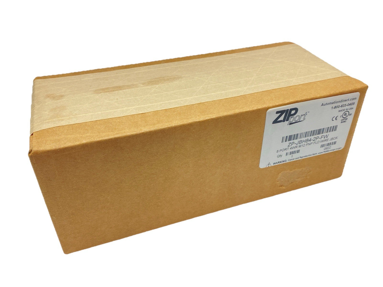 ZP-JBH84-2P-FW | Automation Direct ZIPport Junction Block 8-Port M12 5-Pin 3A 48V - New - Maverick Industrial Sales
