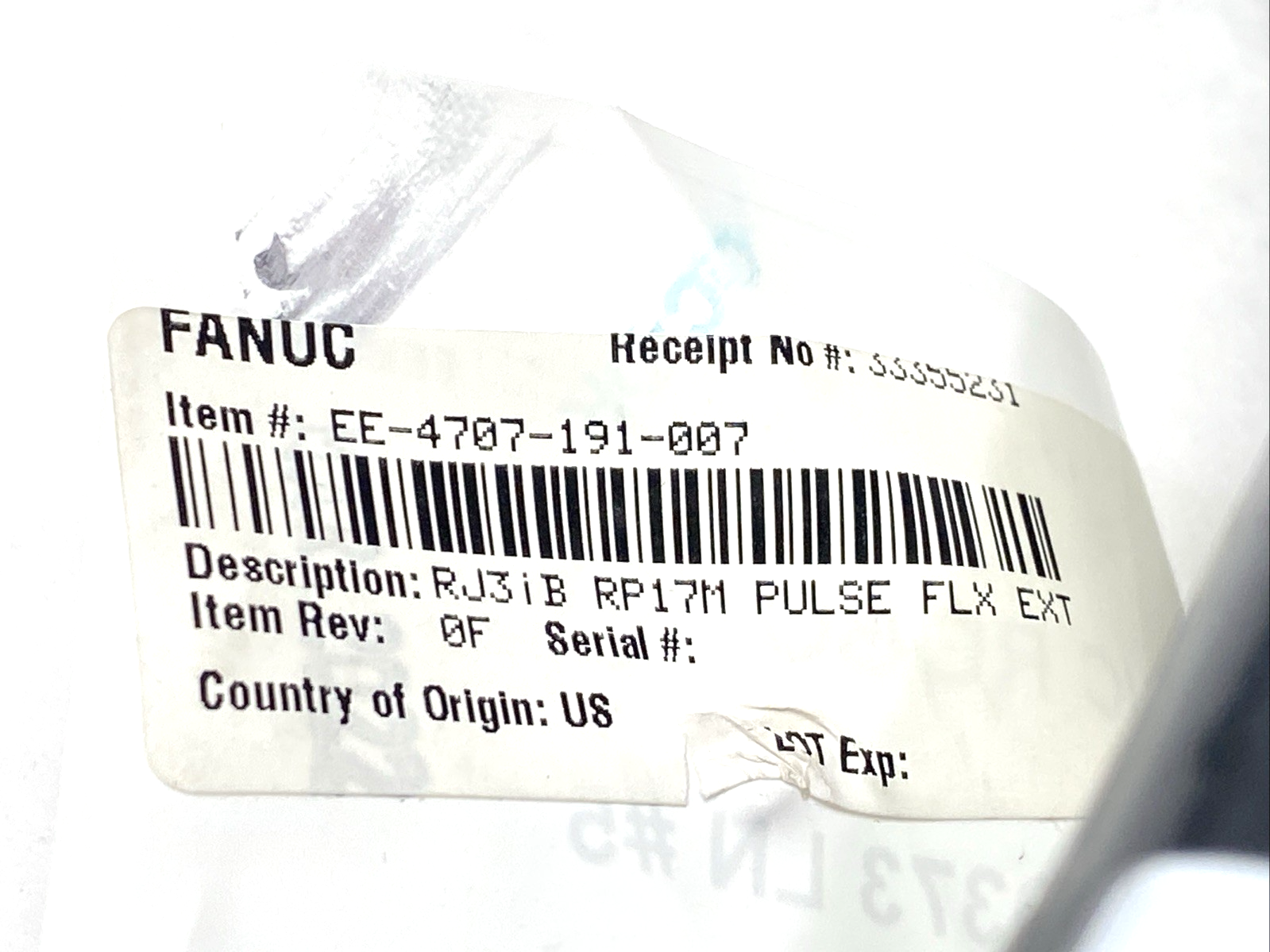 Fanuc EE-4707-191-007 Rev. F Robot Extension Cable 7m, RJ3iB RP1 7M PULS FLX EXT - Maverick Industrial Sales