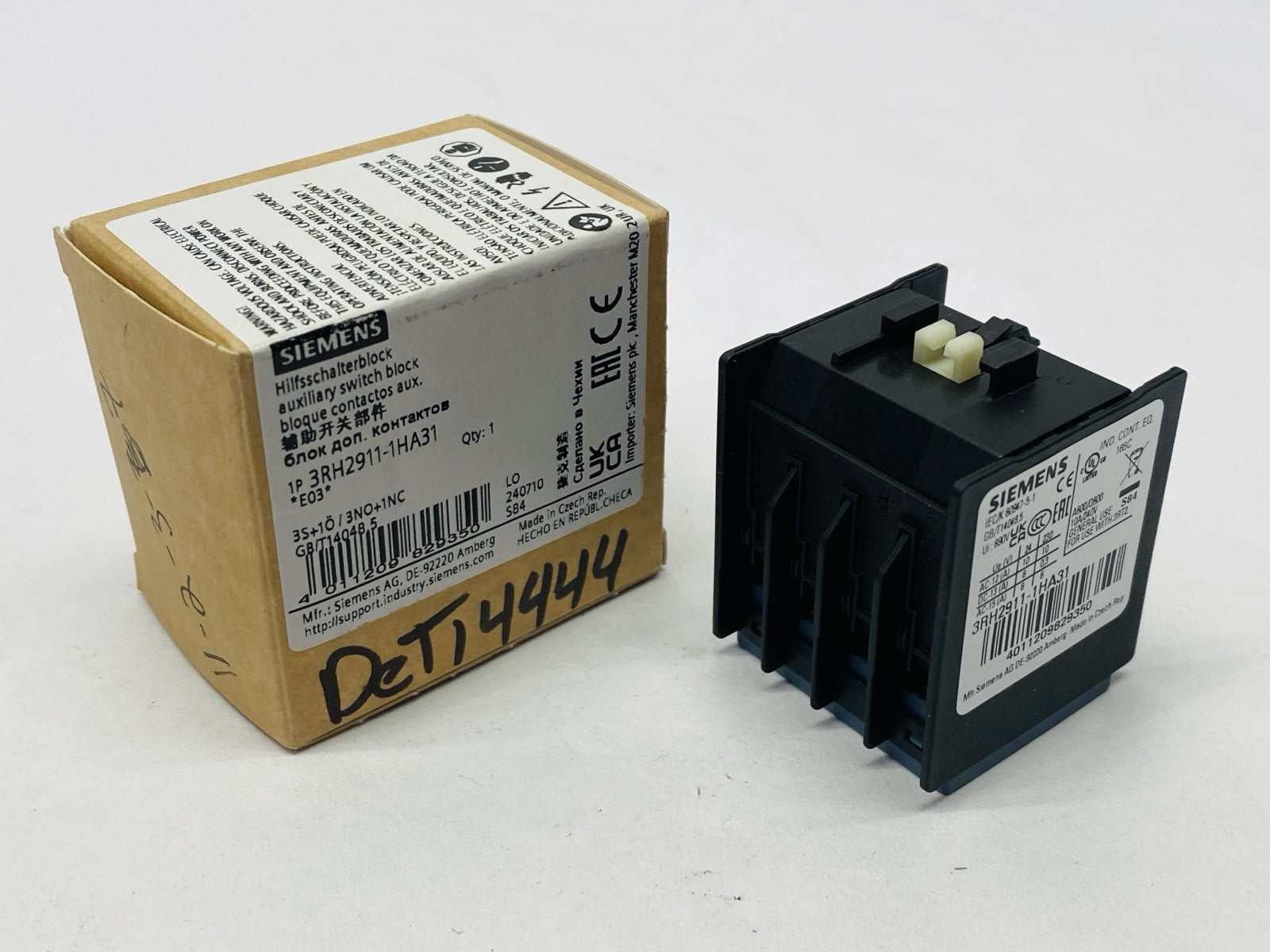 Siemens 3RH2911-1HA31 Auxiliary Switch Block 3 NO + 1 NC - Maverick Industrial Sales