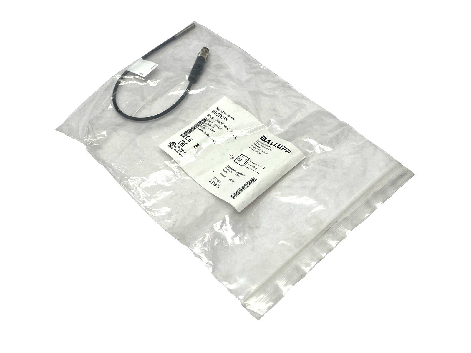 Balluff BES 516-3007-G-E4-C-S49-00,2 Inductive Sensor M8 3-Pin 1.5mm BES00JH - Maverick Industrial Sales