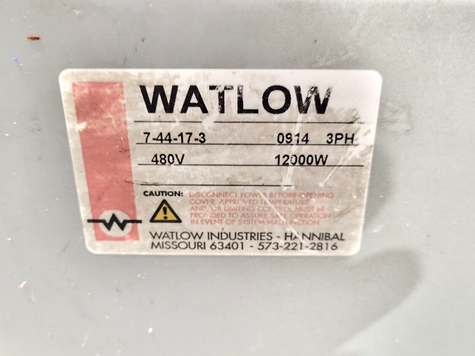 Watlow 7-44-17-3 Immersion Heater 12000W 480V 3PH - Maverick Industrial Sales