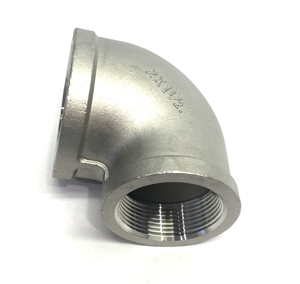 4464K942 | Stainless Steel Threaded Pipe Fitting, 2-1/2" Low-Press. Elbow Reducer - New – Open box - Maverick Industrial Sales