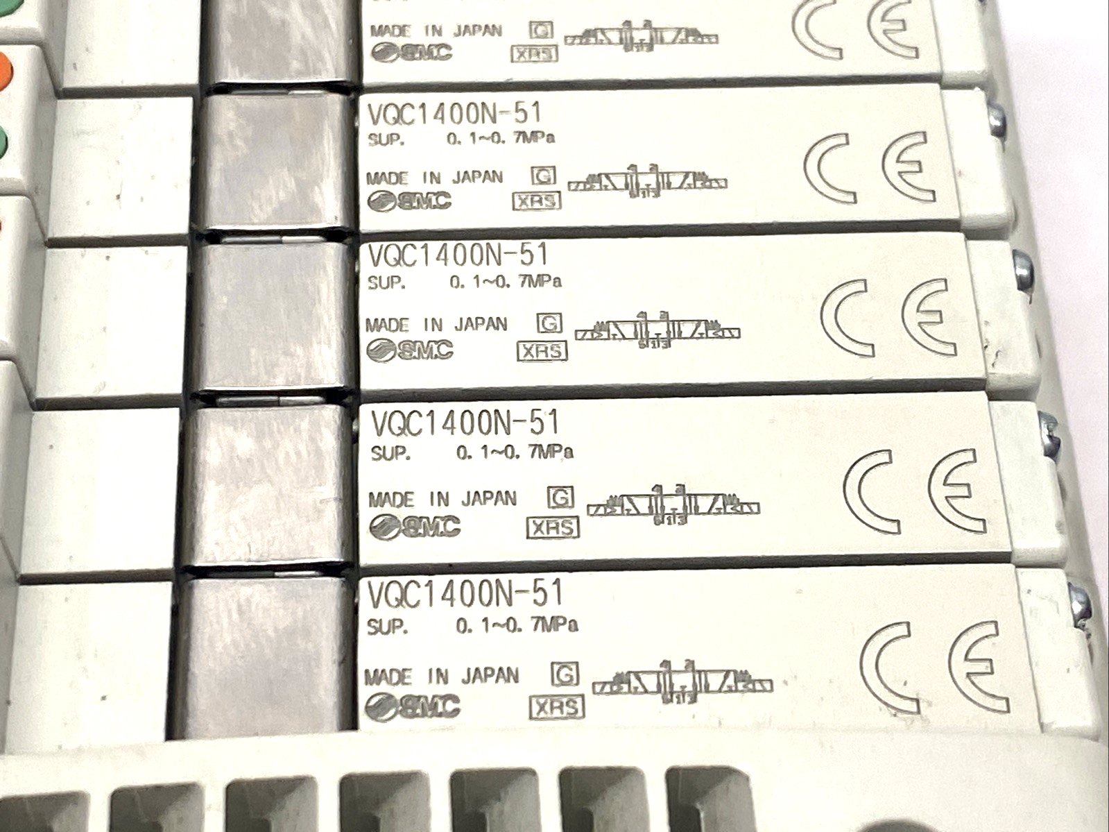 SMC VV5QC11-08N7SEBN-D0S Solenoid Valve Manifold 5-Valves, 8-Station VQC1400N-51 - Maverick Industrial Sales