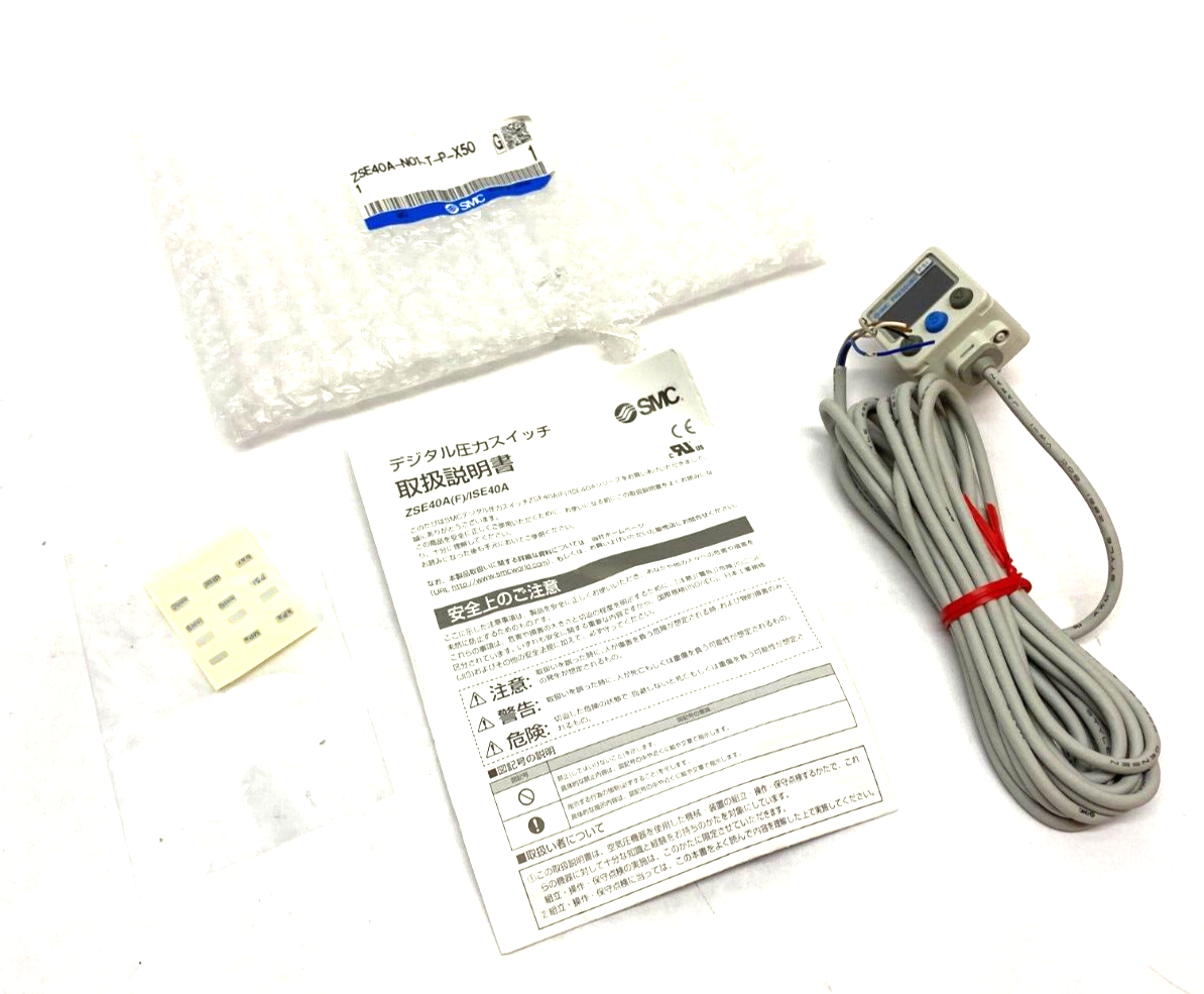 SMC ZSE40A-N01-T-P-X501 Digital Vacuum Pressure Switch 12~24VDC 0~14.69psi - Maverick Industrial Sales