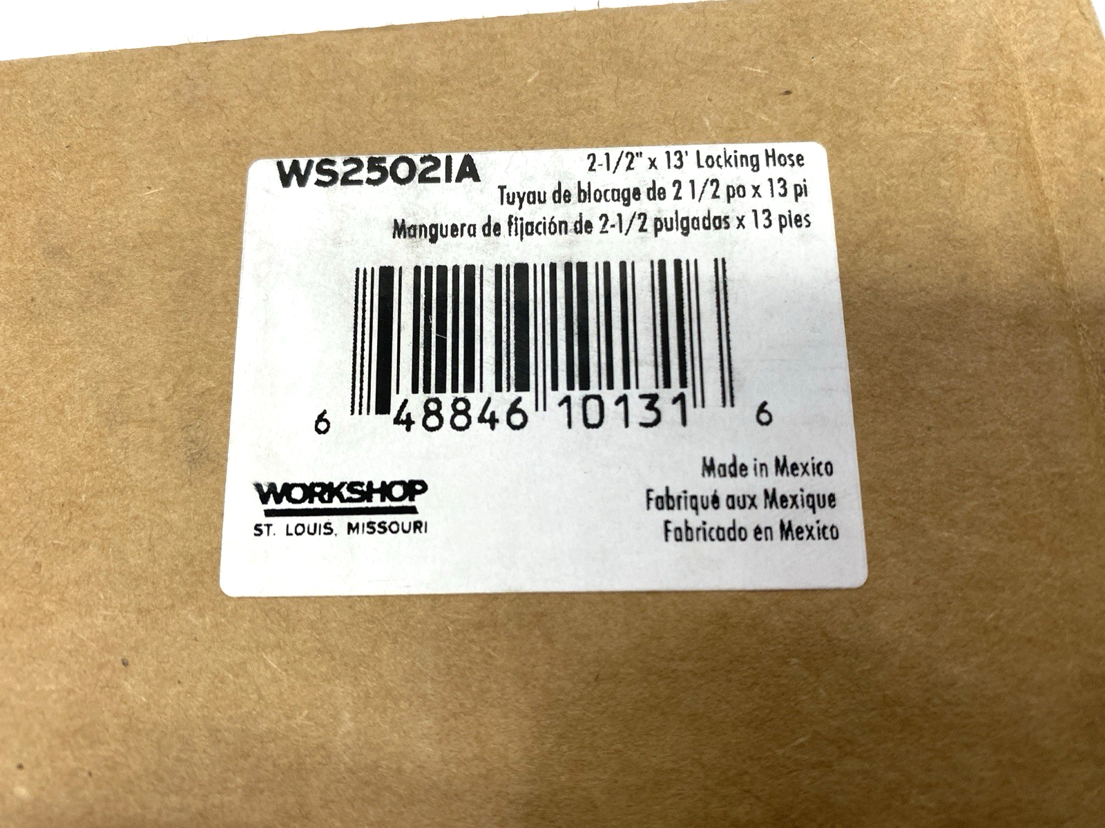 WS25021A | Workshop Locking Shop Vacuum Hose 2-1/2" x 13' DAMAGED END SHELFWARE - New – Open box - Maverick Industrial Sales