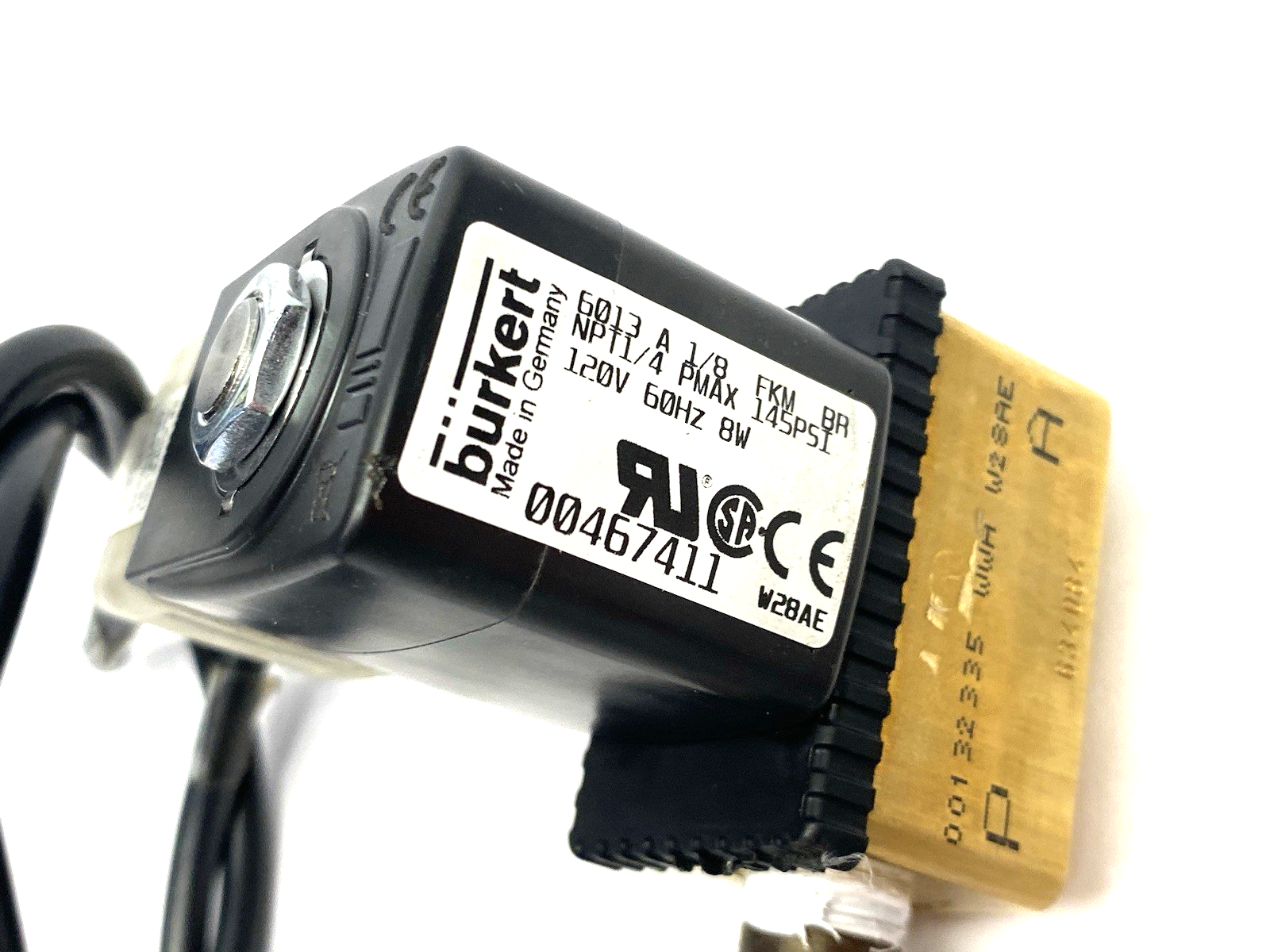 Burkert 6013 A 1/8 FKM BR Direct Acting 2/2-Way Plunger Valve NPT 1/4 145psi - Maverick Industrial Sales