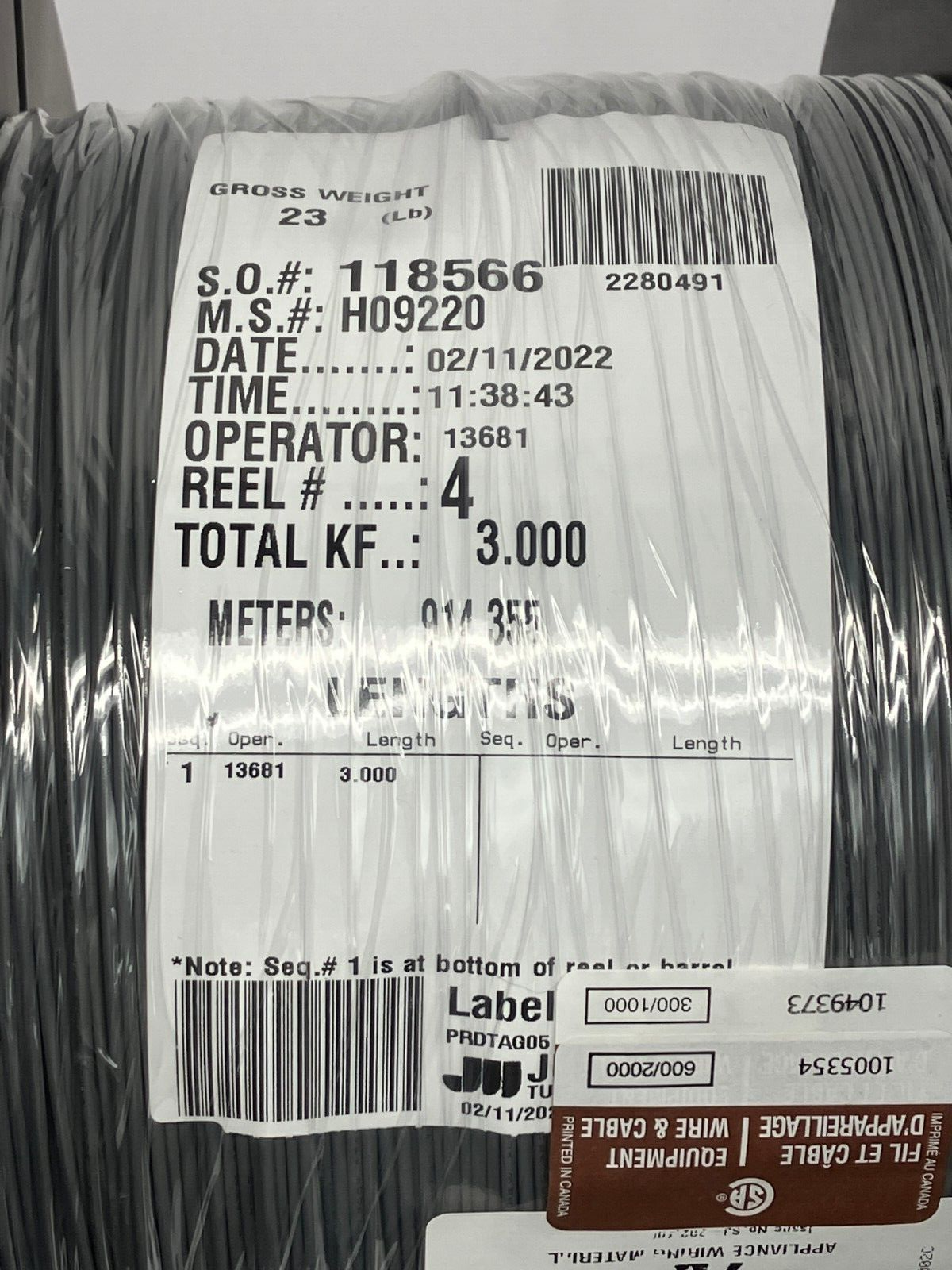 Judd Wire 18 AWG Wire, Grey, Style 1430, XLPVC 300V, 454-0203-000, 3000' FT - Maverick Industrial Sales