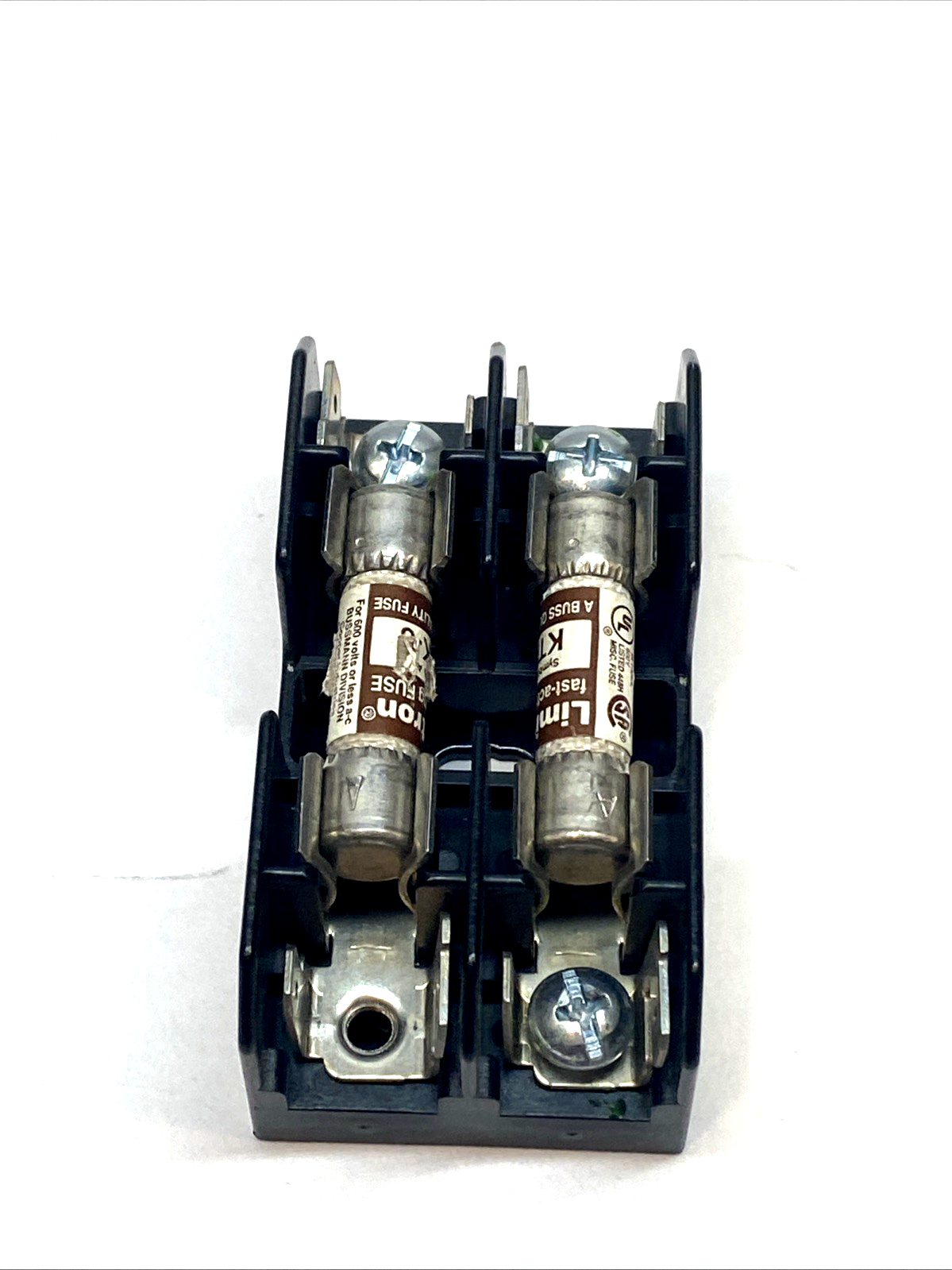 BM6032SQ | Bussmann 2-Pole Midget Fuse Block 30A 600V MISSING SCREW - Used - Maverick Industrial Sales