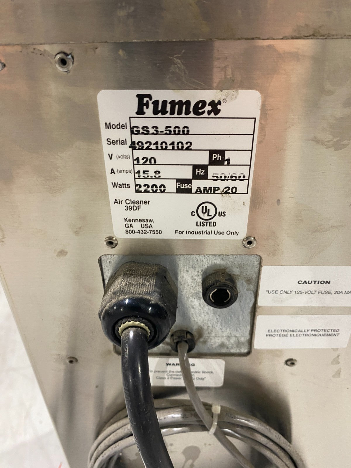 Fumex GS3-500 Air Filtration Fume Extractor Unit MORE OUTSIDE WEAR - Maverick Industrial Sales