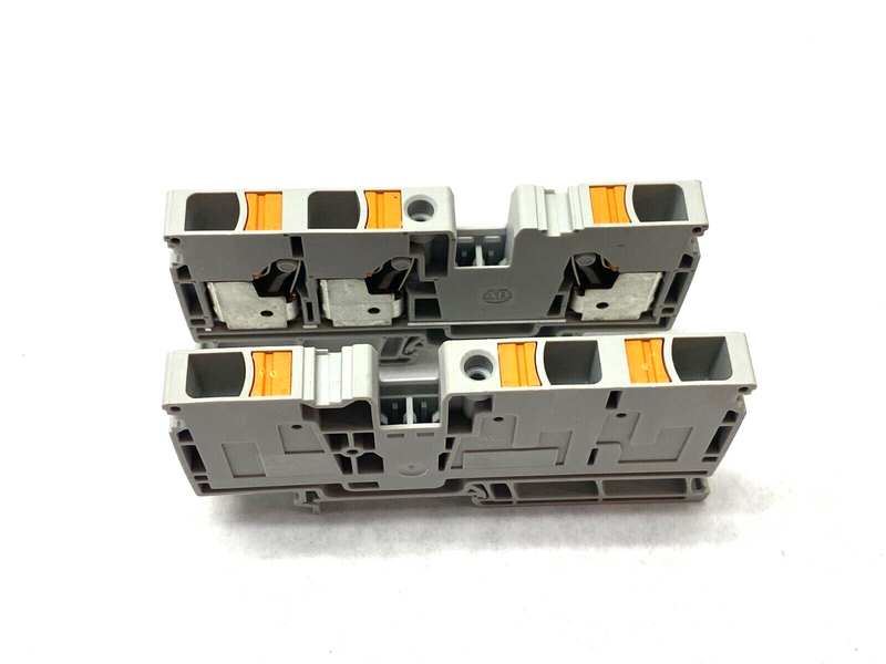 Allen Bradley 1492-P10T Push-In Feed-Through Terminal Block Gray 10mm LOT OF 2 - Maverick Industrial Sales