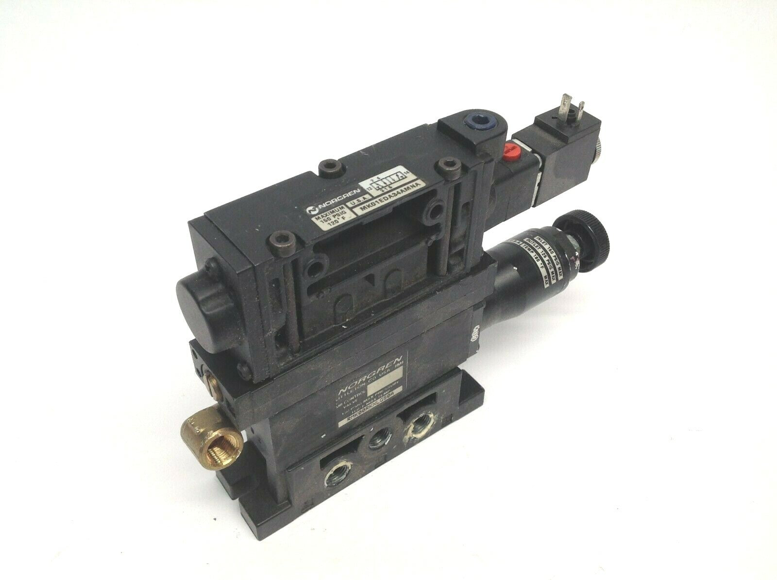 Norgren MK01EDA34AMNA Pneumatic Solenoid w/ RMK00RKXLGS0A Regulator Valve - Maverick Industrial Sales