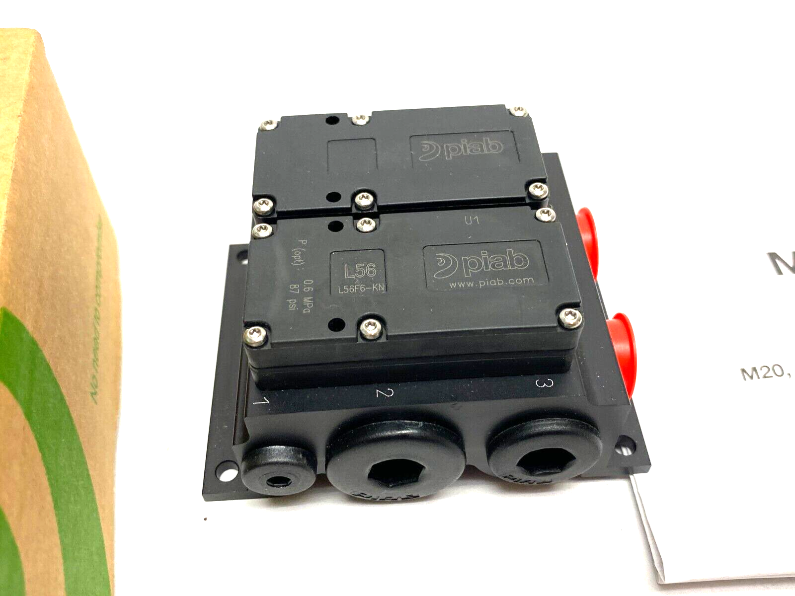L56F6-KN, 0102797 | Piab 0102797 Vacuum Pump MINI L56, Conn. K, NBR Seals, L56F6-KN - New – Open box - Maverick Industrial Sales