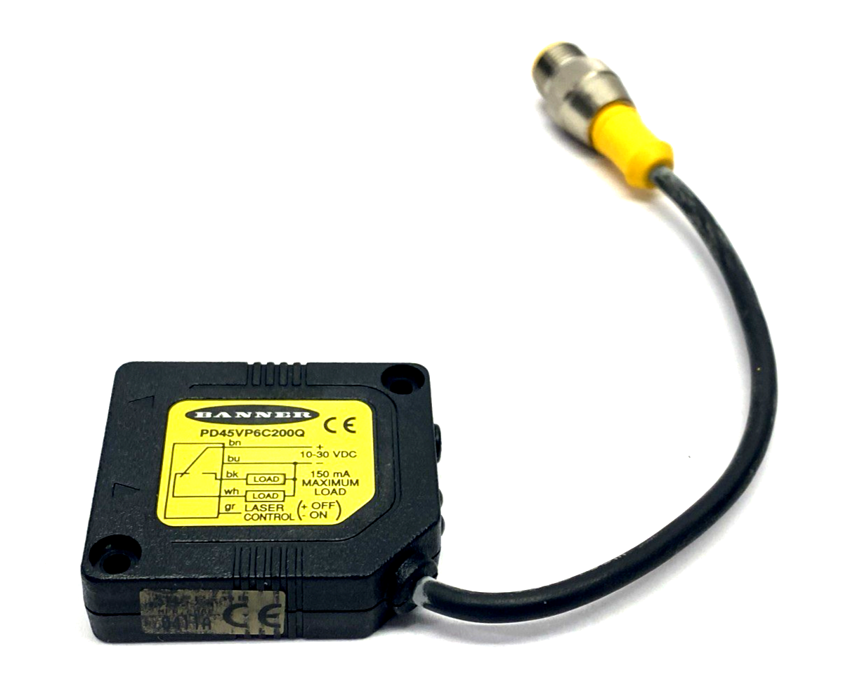 PD45VP6C200Q | Banner PicoDot Convergent Laser Photoelectric Sensor, 203mm, 48324 - Used - Maverick Industrial Sales