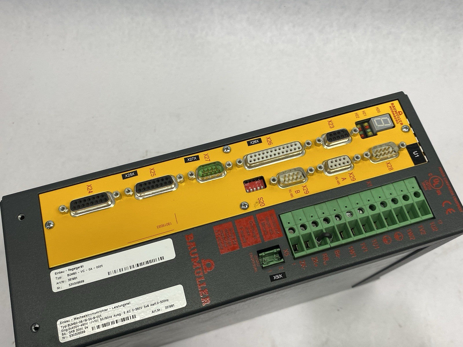 BUM60-08/16-54-B-001 | Baumüller Servo Drive 3-Phase BUM60-VC-0A-0001 - Used - Maverick Industrial Sales