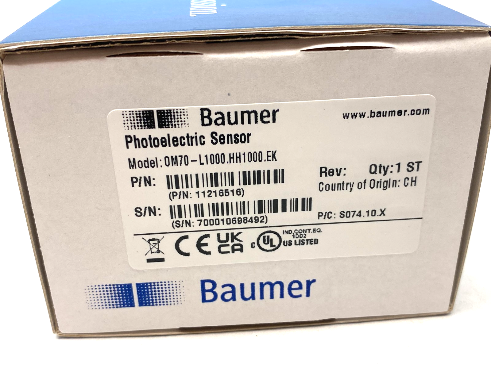 Baumer OM70-L1000.HH1000.EK High Performance Distance Sensor 11216516 - Maverick Industrial Sales