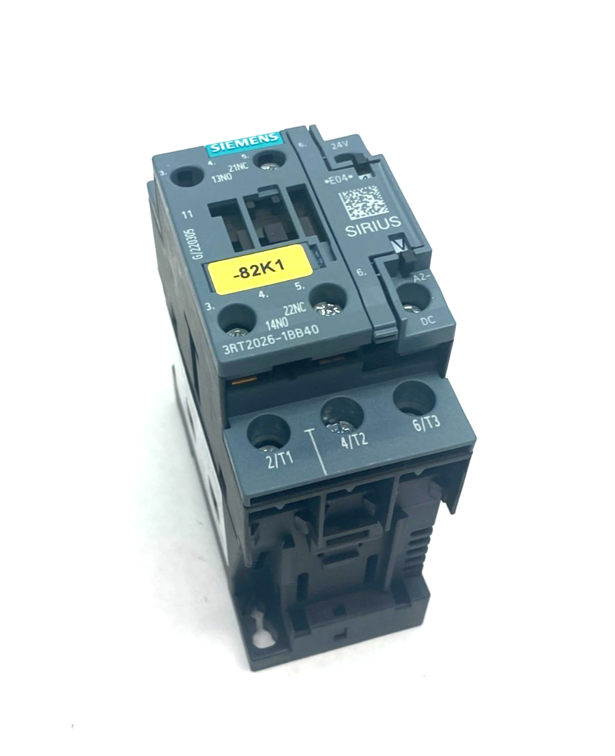 Siemens 3RT2026-1BB40 SIRIUS Power Contactor 3-Pole AC3:11KW 1NO+1NC DC24V - Maverick Industrial Sales