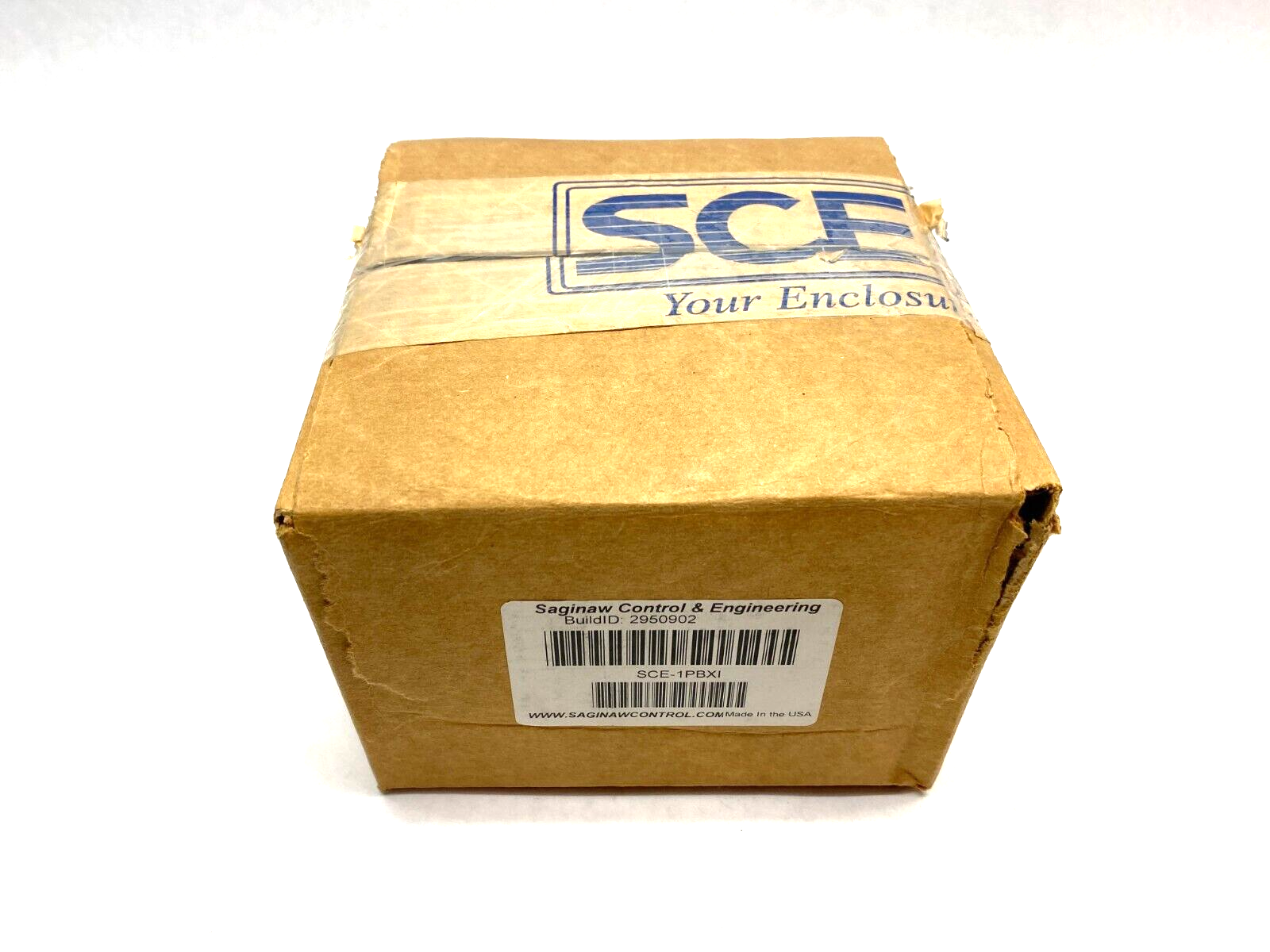 Saginaw Control & Engineering SCE-1PBXI Pushbutton Enclosure 4" x 4" White Steel - Maverick Industrial Sales