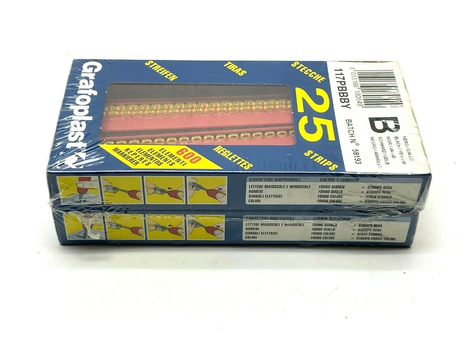 Grafoplast 117PBBBY Wiremarker Strips LOT OF 50 - Maverick Industrial Sales