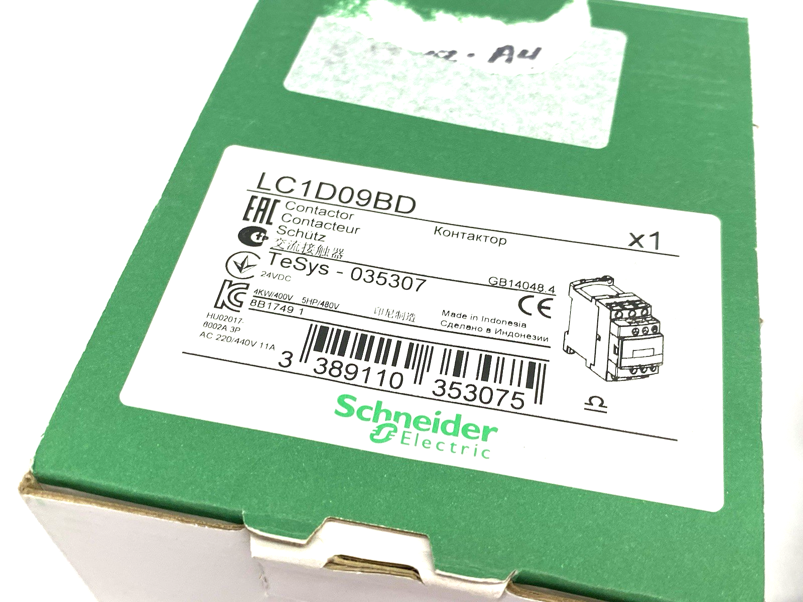 LC1D09BD | Schneider Electric IEC Contactor TeSys Deca Nonreversing 9A 5HP at 480V - New – Open box - Maverick Industrial Sales